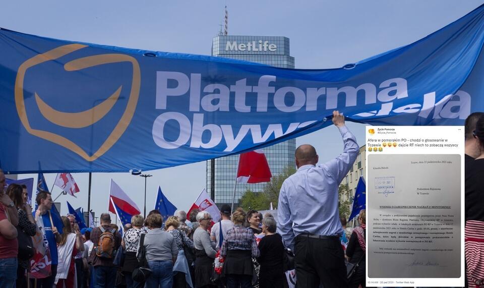 Transparent z logo Platformy Obywatelskiej / autor: Fratria/Twitter