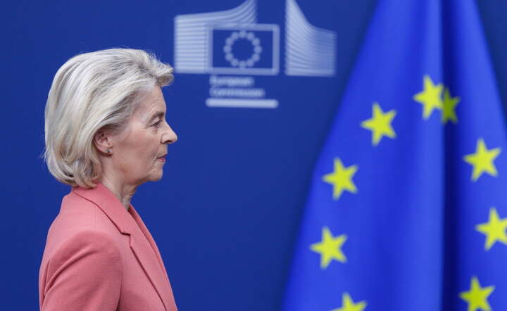 Przewodnicząca Komisji Europejskiej Ursula von der Leyen ogłasiła wdrożenie przez UE umowy z Mercosur, 27 lutego 2026 / autor: PAP/EPA/OLIVIER MATTHYS