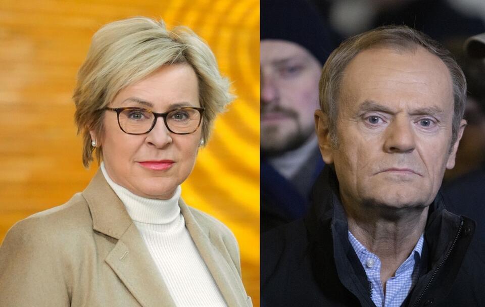 Jadwiga Wiśniewska/Donald Tusk / autor: Archiwum Jadwigi Wiśniewskiej/Fratria