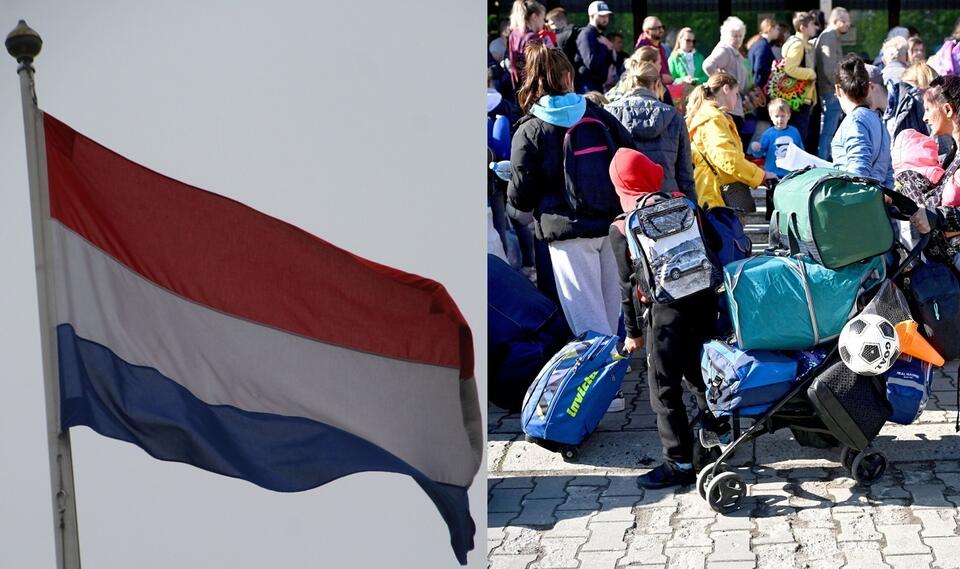 Flaga Holandii/Uchodźcy z Ukrainy opuszczający Polskę / autor: Fratria/PAP/Darek Delmanowicz