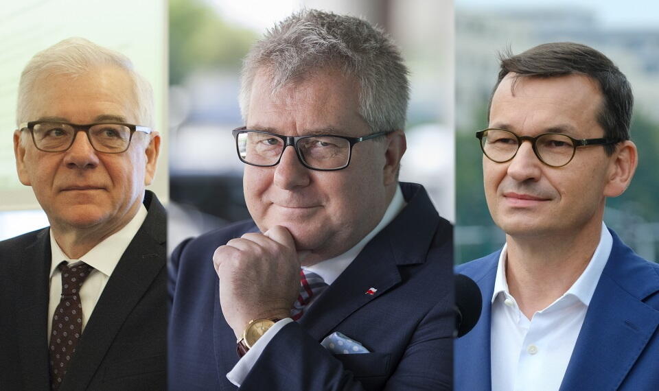 Jacek Czaputowicz, Ryszard Czarnecki, Mateusz Morawiecki / autor: Fratria; PAP/Hanna Bardo