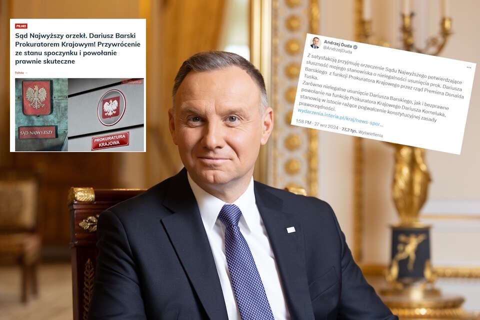 Prezydent Andrzej Duda / autor: Fratria/X/wPolityce.pl