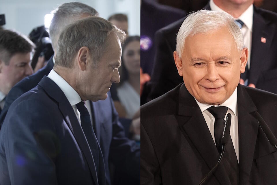 Donald Tusk, Jarosław Kaczyński  / autor: Fratria/ PAP/Adam Kumorowicz