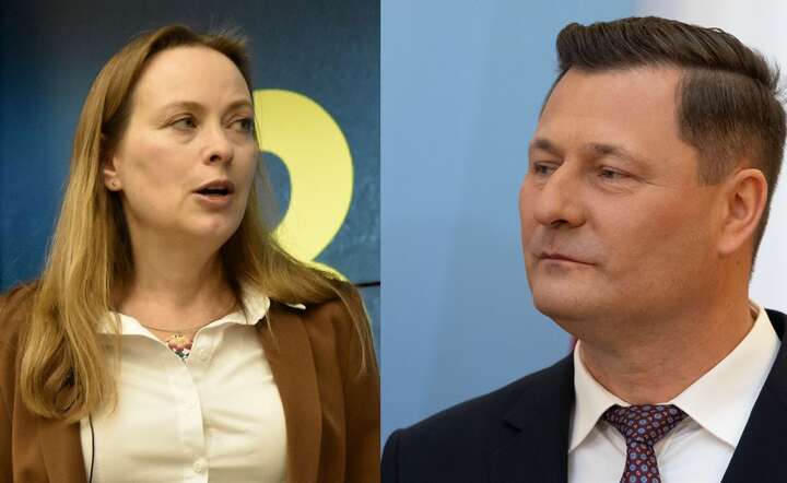 Minister funduszy i polityki regionalnej Katarzyna Pełczyńska-Małęcz (L) i wiceminister rozwoju Krzysztof Paszyk (P) - adwersarz sporu o program mieszkaniowy / autor: Fratria x 2