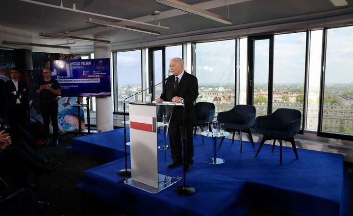 Prezes Prawa i Sprawiedliwości Jarosław Kaczyński na konferenecji „Myśląc Polska. Alternatywa 2.0” / autor: materiały prasowe / Flickr PiS Photostream