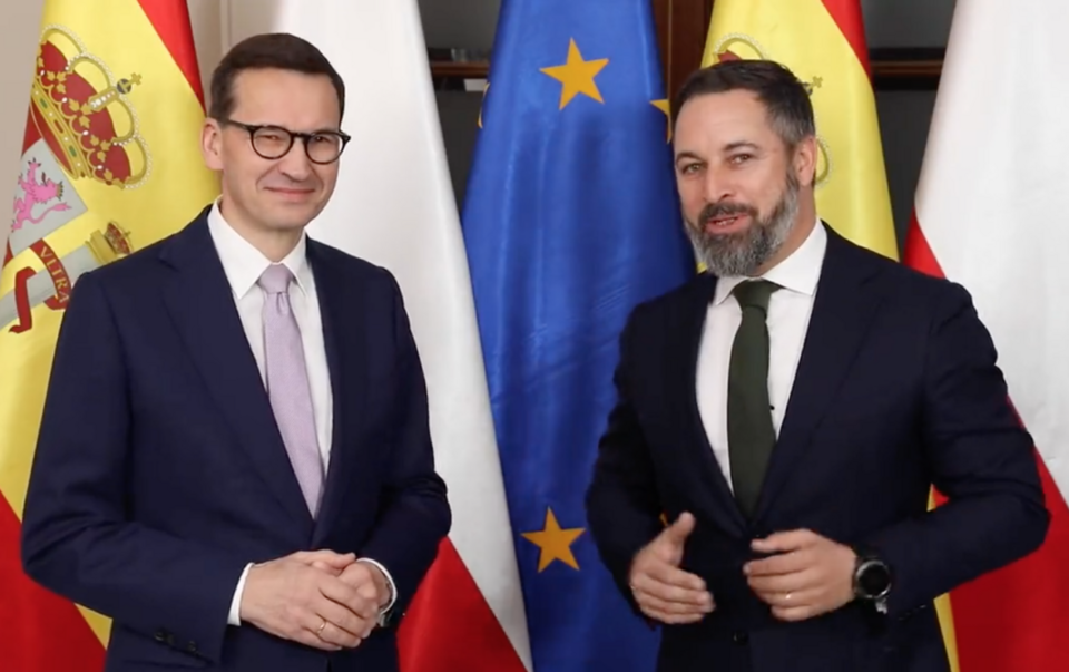 Premier Morawiecki i Santiago Abascal / autor: Twitter/KPRM