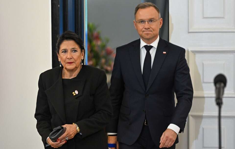 Andrzej Duda i Salome Zurabiszwili / autor: PAP/Radek Pietruszka