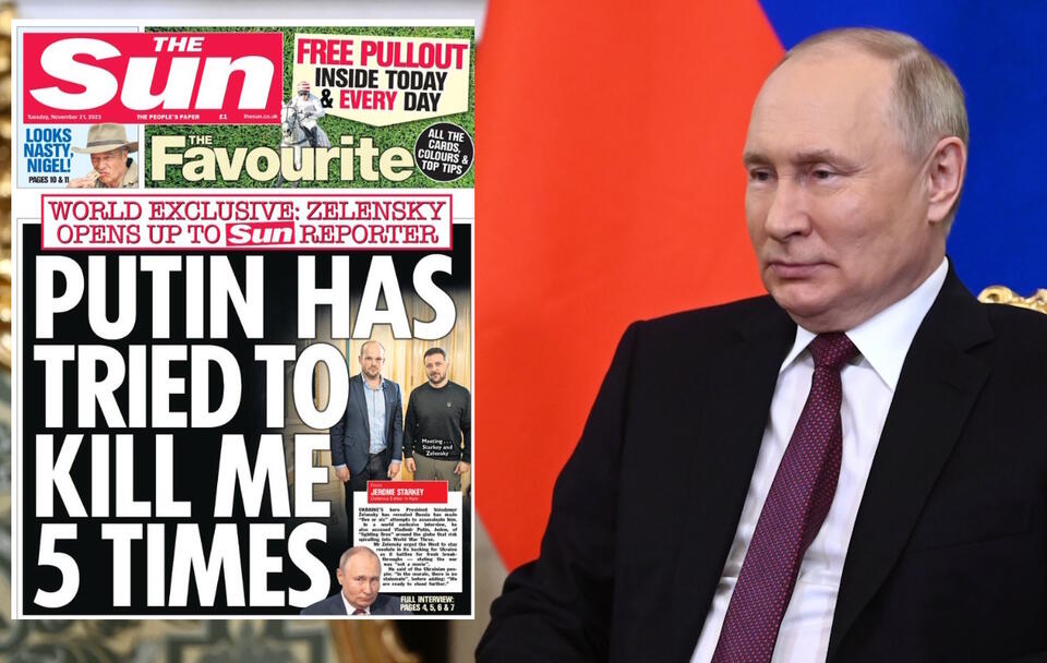 Zamachy na Zełenskiego / autor: PAP/EPA/SPUTNIK / KREMLIN POOL/X: @TheSun