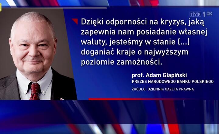 Prezes NBP prof. Adam Glapiński / autor: Wiadomości TVP
