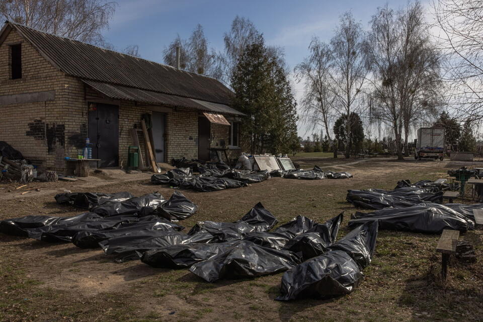 Ciała cywilów zamordowanych w podkijowskiej Buczy / autor: PAP/EPA