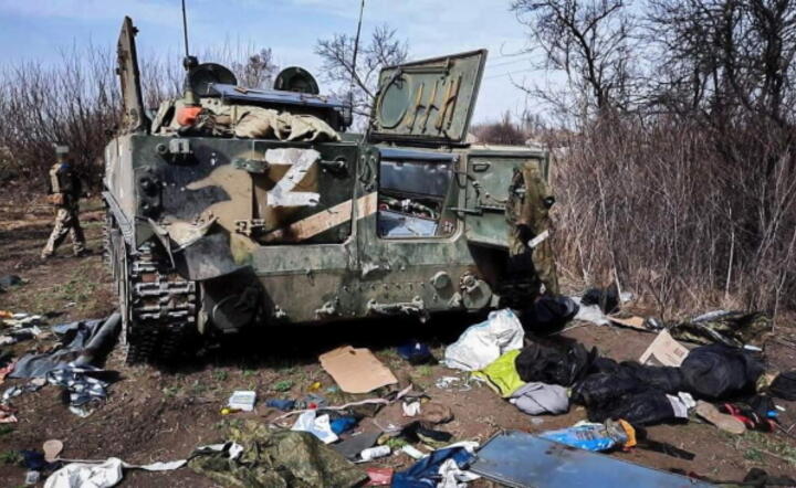 Zniszczony pojazd 58. Armii Południowego Okręgu Wojskowego Federacji Rosyjskiej, 11 bm. / autor: PAP/Siły Zbrojne Ukrainy