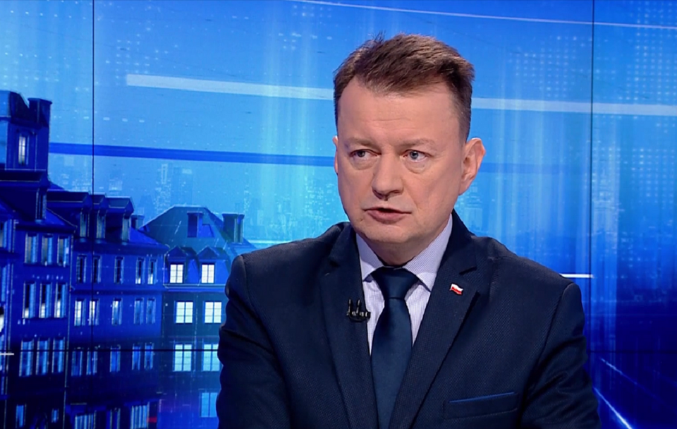 Szef MON Mariusz Błaszczak w programie Gość Wiadomości / autor: TVP Info
