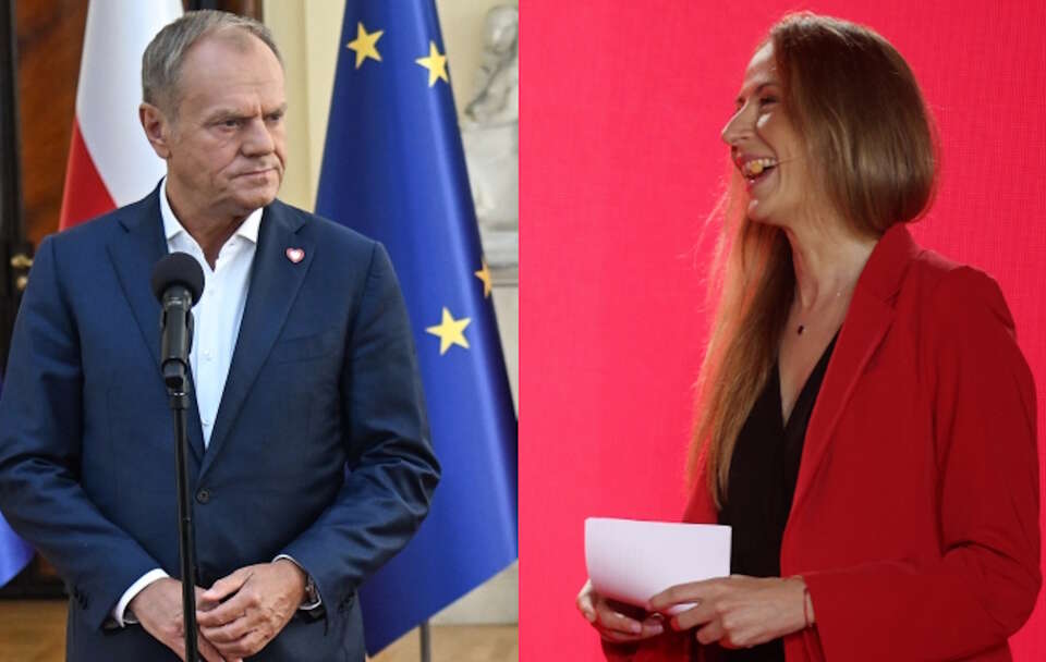 Donald Tusk i Agnieszka Dziemianowicz-Bąk / autor: PAP/Łukasz Gągulski, PAP/Radek Pietruszka