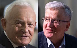Były premier Leszek Miller i były prezydent RP Bronisław Komorowski / autor: Fratria