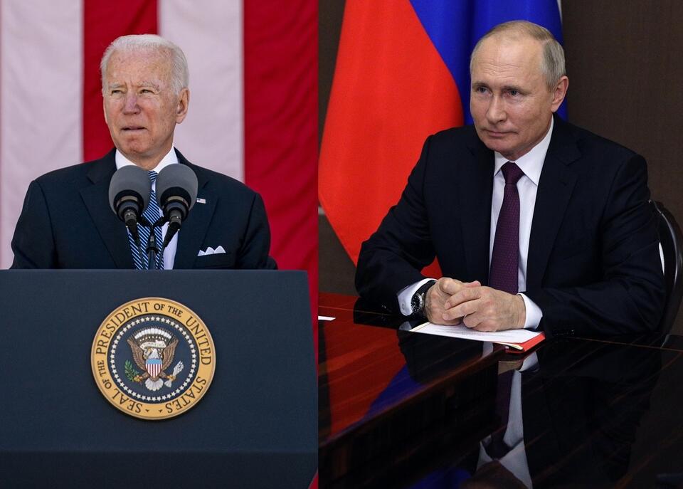 Joe Biden, Władimir Putin / autor: PAP/EPA/screen TT @KremlinRussia