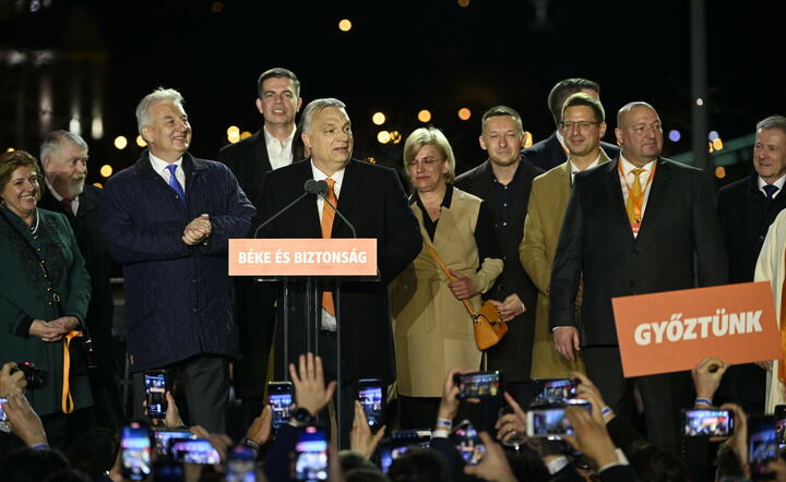 Viktor Orban po ogłoszeniu wyników / autor: PAP/EPA