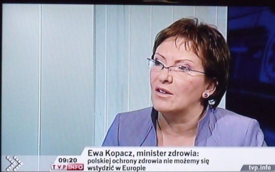 Minister Ewa Kopacz w TVP Info