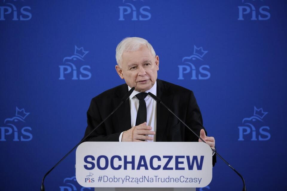 Prezes PiS Jarosław Kaczyński w Sochaczewie / autor: PAP/Leszek Szymański