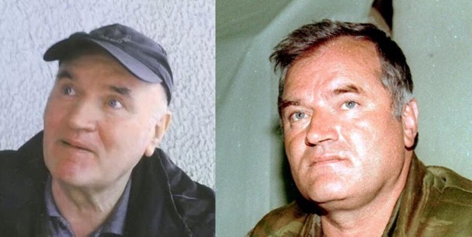 Ratko Mladić w 2011 i 1993 r.