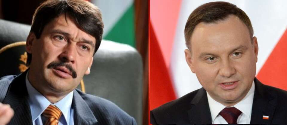 Prezydent Węgier Janos Ader  i prezydent Polski Andrzej Duda / autor:  fot.PAP/Jacek Turczyk 