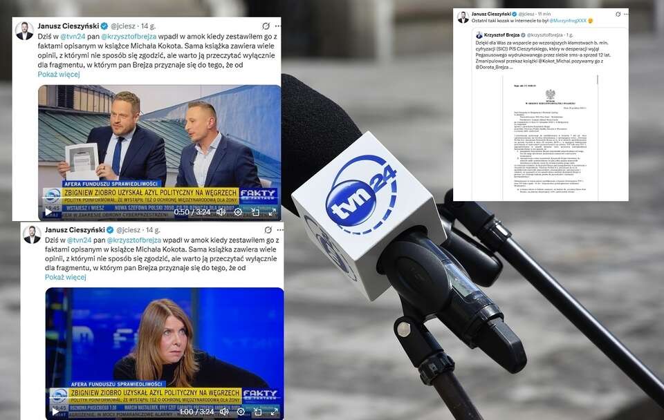 Szok w TVN24! Cieszyński pokazał treść smsa do Brejzy