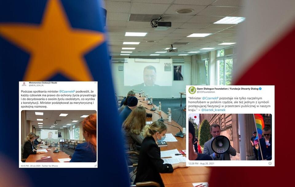Spotkanie ministra Czarnka z przedstawicielami młodzieżowego forum LGBT / autor: Twitter/MEiN/ODFoundation