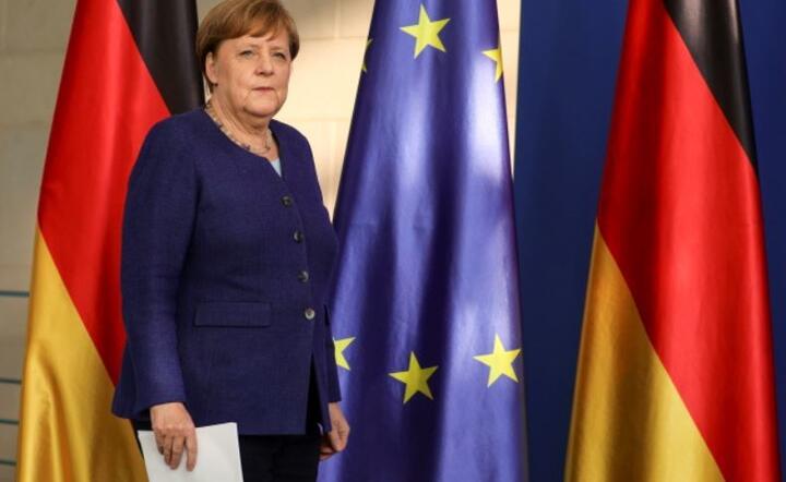 Kanclerz Merkel na konferencji poświęconej rozwiązaniu problemów związanych z  koronawirusem, 20 maj.  / autor: PAP/EPA/CLEMENS BILAN / POOL