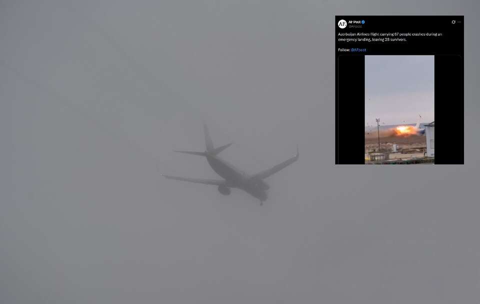 Zdjęcie ilustracyjne; Samolot we mgle / autor: Fratria/X