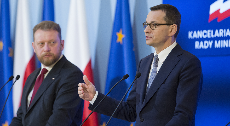 Premier Mateusz Morawiecki i Łukasz Szumowski / autor: Fratria
