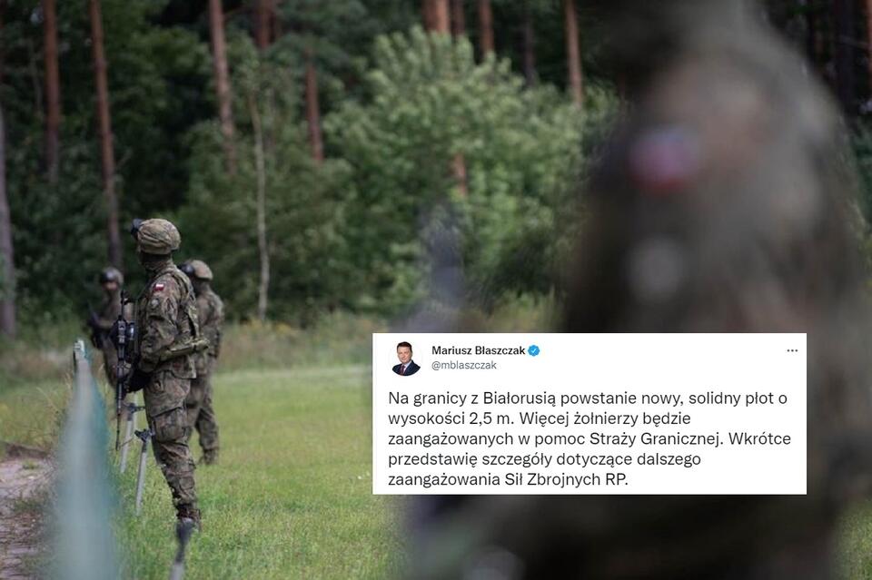 Polscy żołnierze na granicy z Białorusią / autor: Twitter/Mariusz Błaszczak