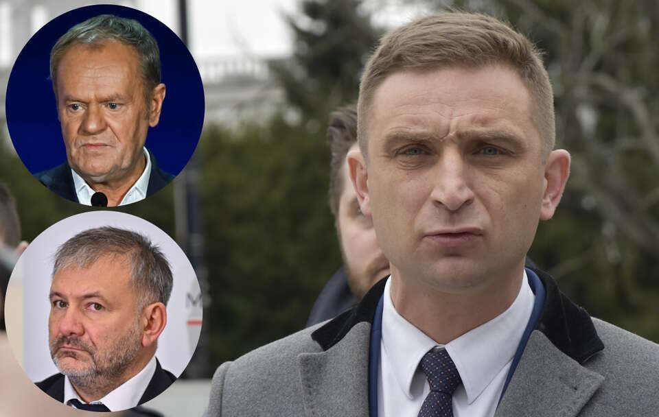 Robert Bąkiewicz, Donald Tusk, Waldemar Żurek / autor: Fratria/PAP/Marcin Gadomski/PAP/Piotr Polak
