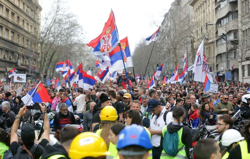 Protesty w Serbii / autor: EPA/ANDREJ CUKIC Dostawca: PAP/EPA.