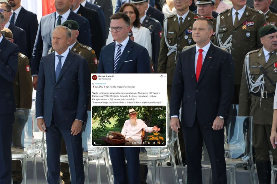 Donald Tusk, Szymon Hołownia i Karol Nawrocki / autor: PAP-Rafał Guz/X-Kacper Sowiński, screen