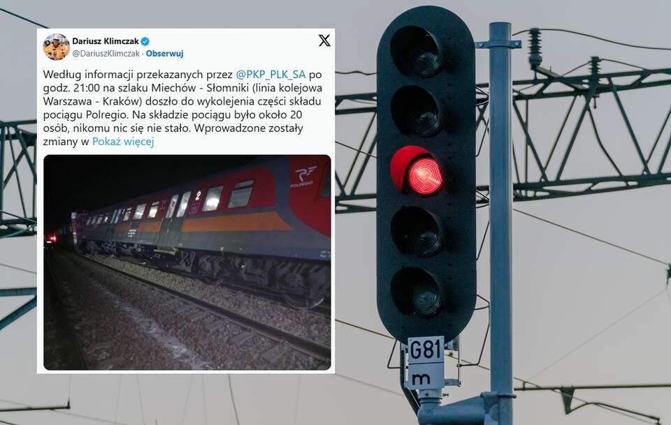Doszło do wykolejenia części składu pociągu Polregio / autor: Fratria