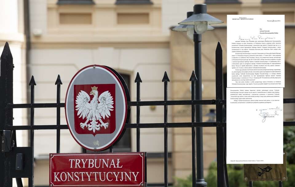 Siedziba Trybunału Konstytucyjnego/Na miniaturach: skan pisma prezesa TK do prezydenta / autor: Fratria/trybunal.gov.pl