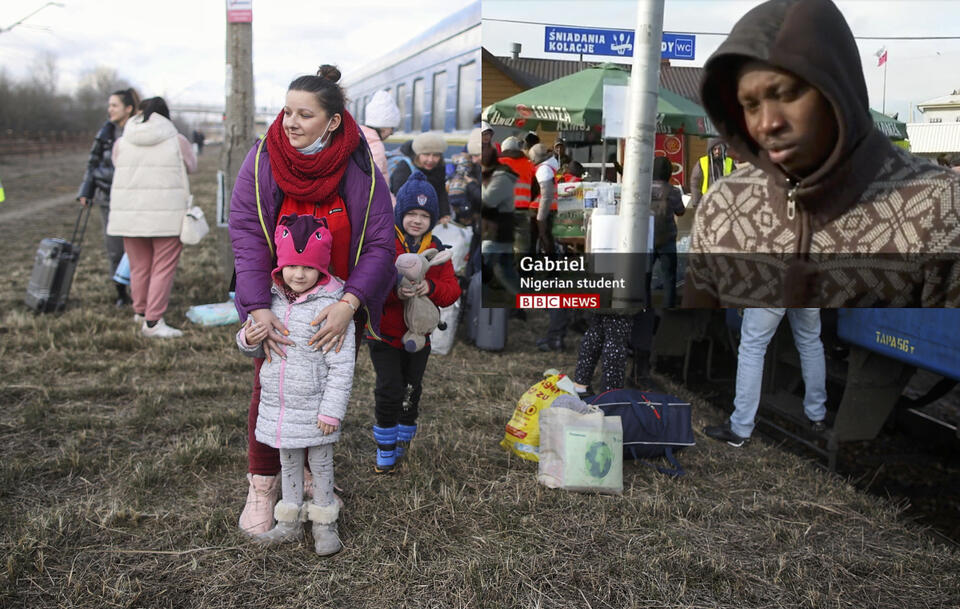 Dyskryminacja czarnoskórych uchodźców z Ukrainy? Bzdura! / autor: PAP,twitter/bbc