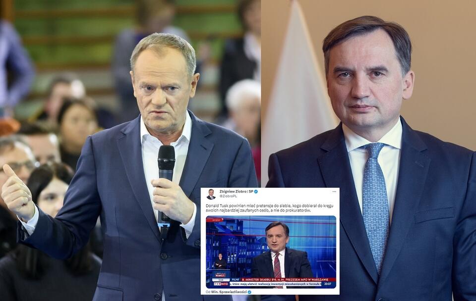 Donald Tusk i Zbigniew Ziobro / autor: PAP/Marian Zubrzycki; Fratria; Twitter/Zbigniew Ziobro