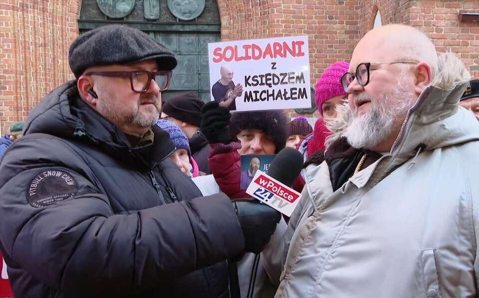 Mec. Krzysztof Wąsowski, obrońca ks. Michała Olszewskiego, w rozmowie z reporterem wPolsce24 Piotrem Czyżewskim / autor: YT: TV wPolsce24