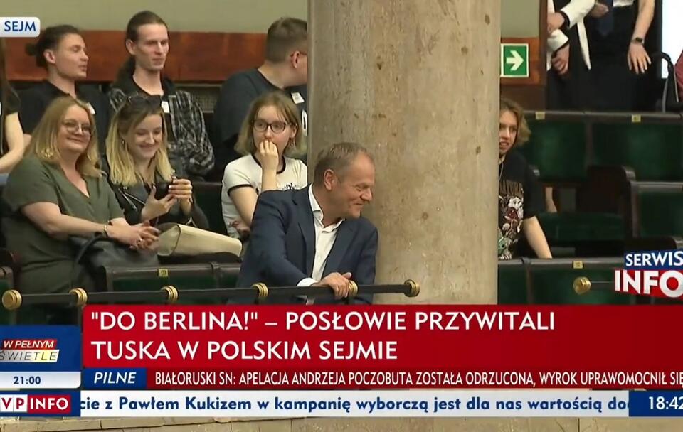 Donald Tusk w Sejmie / autor: wPolityce.pl/TVP Info