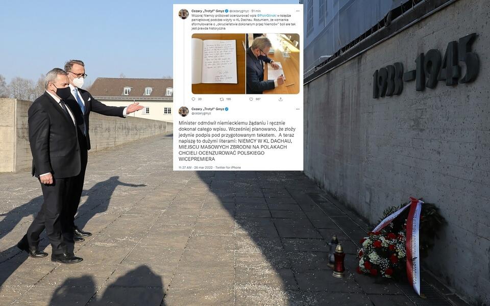 Wicepremier Piotr Gliński w miejscu pamięci KL Dachau / autor: PAP/Paweł Supernak/TT