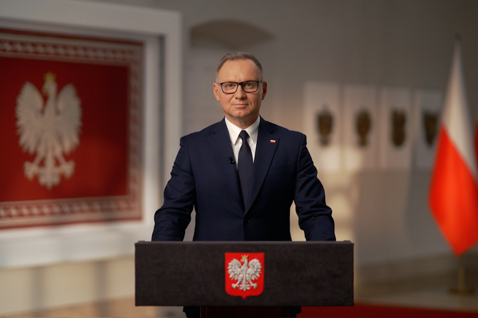 Prezydent Andrzej Duda wygłasza orędzie przed drugą turą wyborów prezydenckich / autor: KPRP