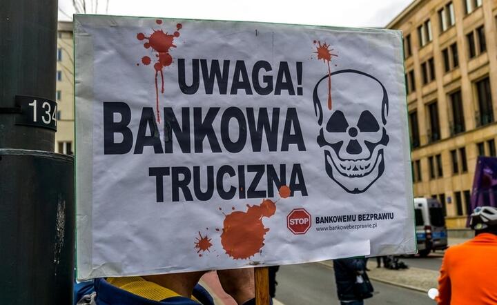 Demonstracja frankowiczów przed Ministerstwem Finansów, marzec 2017 / autor: fot. Fratria / AS