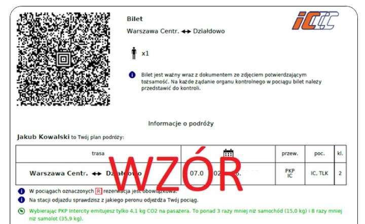 Opłata środowiskowa jest dostępna wyłącznie w aplikacji mobilnej i systemie e-IC 2.0. (zdj. poglądowe) / autor: PKP Intercity