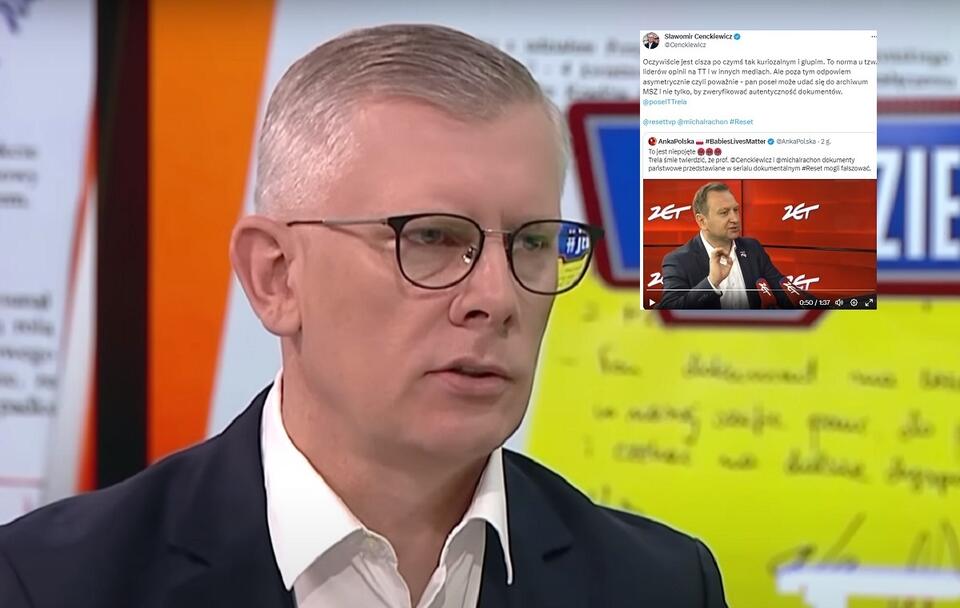 Prof. Sławomir Cenckiewicz / autor: screenshot TVP Info/Twitter