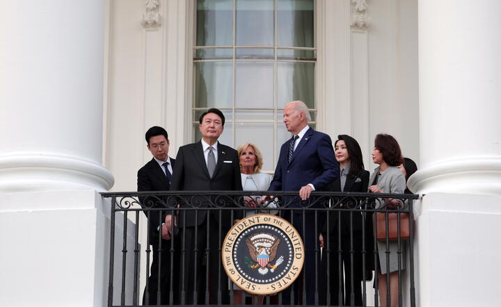 Prezydent Korei Południowej Yoon Suk Yeol z wizytą w Białym Domu w Waszyngtonie / autor: PAP/EPA