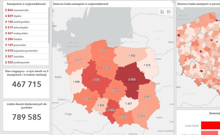 Mapa szczepień / autor: gov.pl/web/szczepimysie