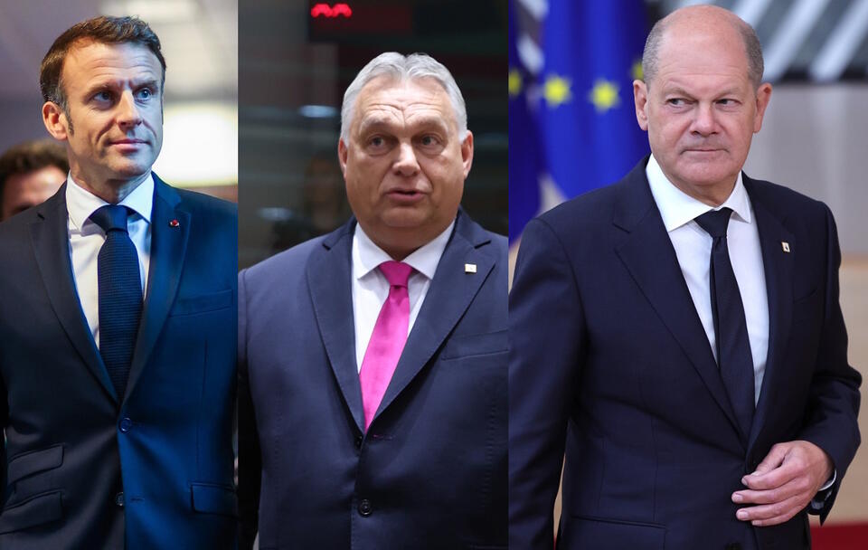 Emmanuel Macron, Victor Orban, Olaf Scholz / autor: PAP/EPA/OLIVIER HOSLET/PAP/EPA/OLIVIER MATTHYS