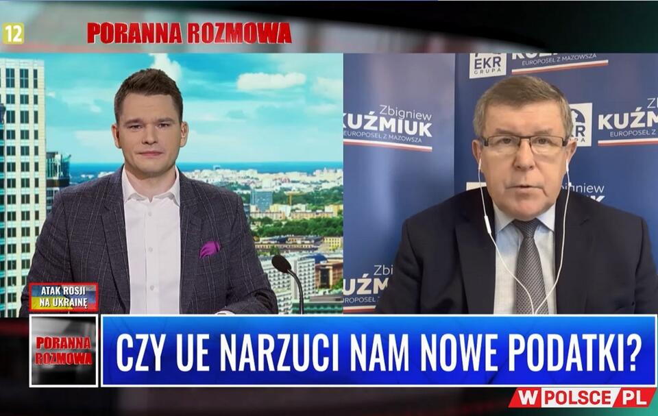 Europoseł Zbigniew Kuźmiuk w rozmowie z redaktorem Maciejem Wolnym / autor: Youtube/wPolsce.pl