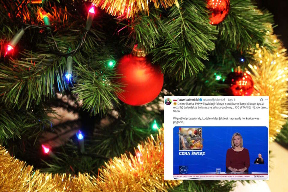 Choinka/Wpis Pawła Jabłońskiego (screen z X) / autor: Fratria/X-Paweł Jabłoński (screen)