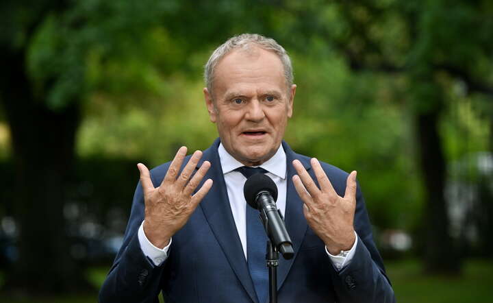 Premier Donald Tusk podczas konferencji prasowej w Kancelarii Prezesa Rady Ministrów w Warszawie / autor: PAP/Piotr Nowak